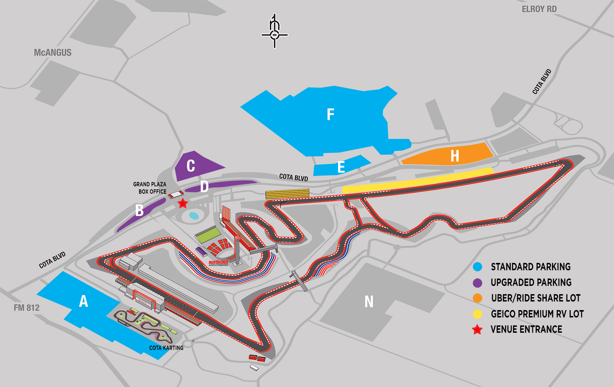 Venue Map Austin360 Amphitheater Austin360 Parking